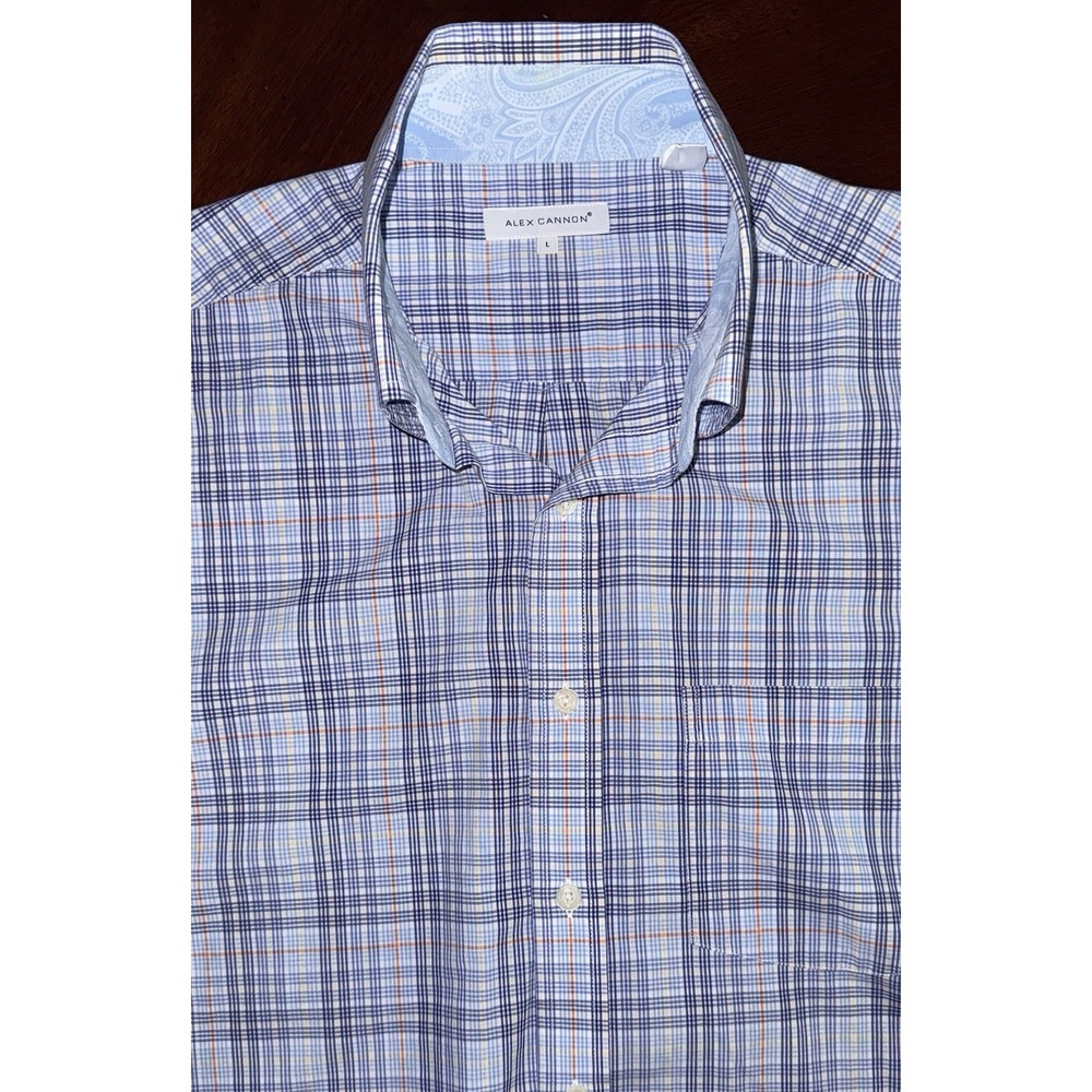 Alex Cannon Mens Linen Button Down Shirt XL Beachy Resort‎ Preppy Short Sleeve
